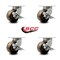 Service Caster 6'' Heavy Duty High Temp Phenolic Swivel Caster Set with Brakes , 4PK CRAN-SCC-KP92S630-PHRHT-SLB-4 - alternate 2
